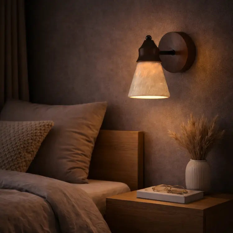 Applique murale en Travertin & Bois | Anja