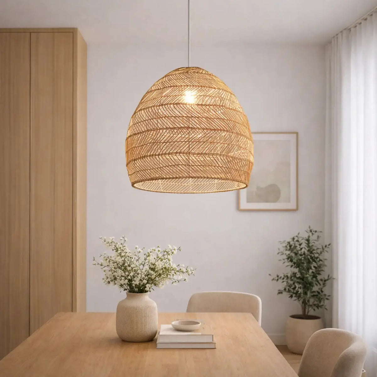 Suspension bambou naturel design nordique Ø 25 cm | Dome NORDSIA