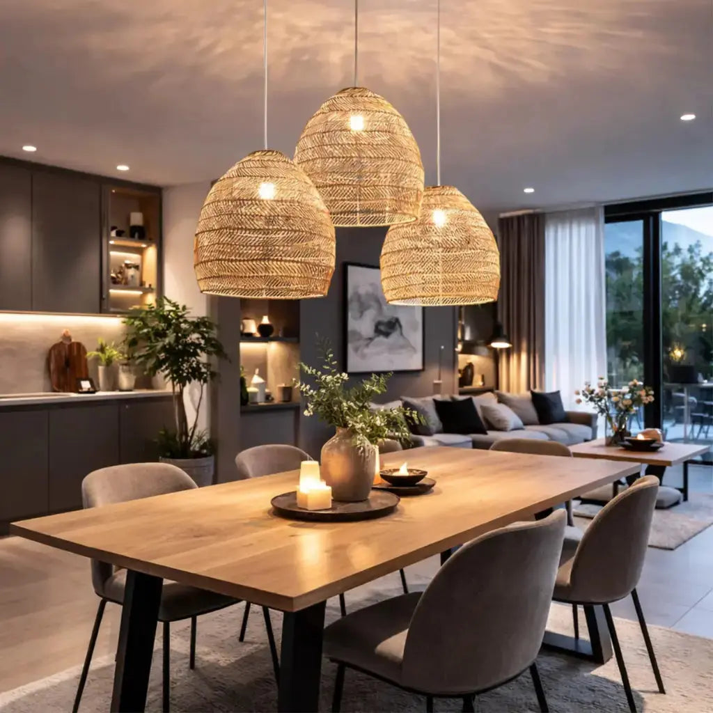 Suspension bambou naturel design nordique Ø 25 cm | Dome NORDSIA