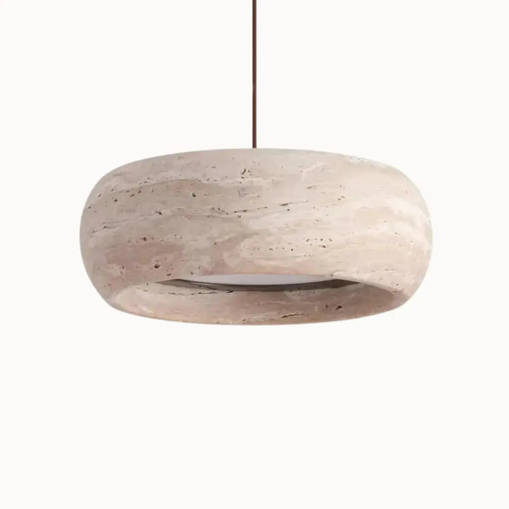 Suspension moderne en travertin authentique Ø 20 cm | Isla NORDSIA
