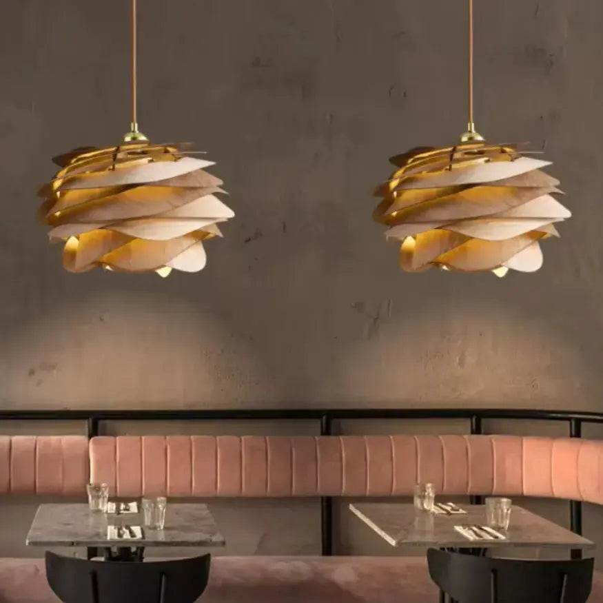 Suspension en Bois & Bambou Ø 30 cm | Iris NORDSIA