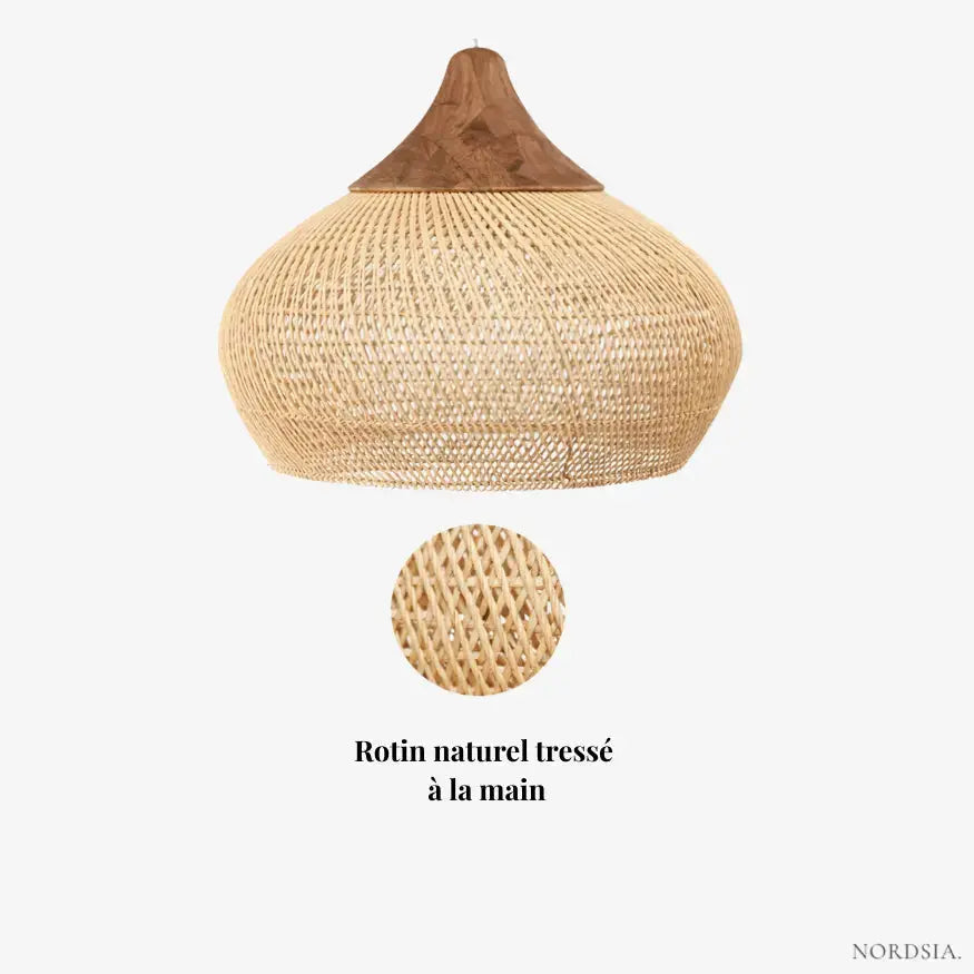Suspension rotin naturel Ø 50 cm | Kaia NORDSIA