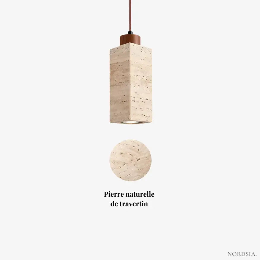 Suspension scandinave en travertin & bois | Koben NORDSIA