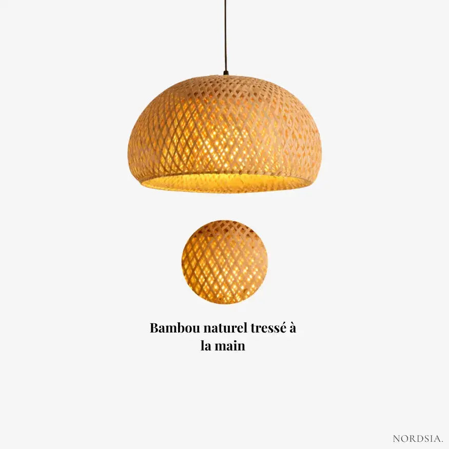 Suspension scandinave en bambou Ø 30 cm | Lumea NORDSIA