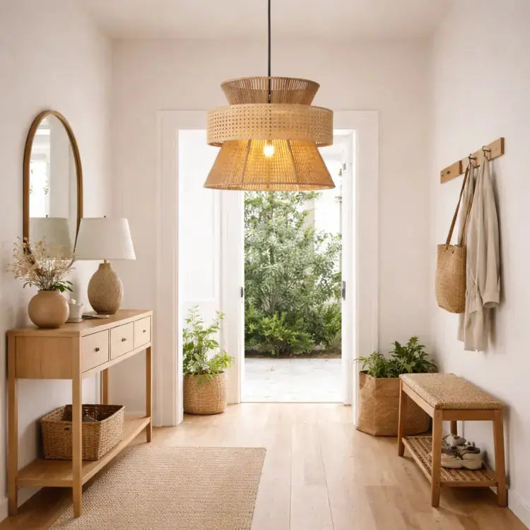 Suspension bambou & rotin naturel Ø 40 cm | Linnea NORDSIA