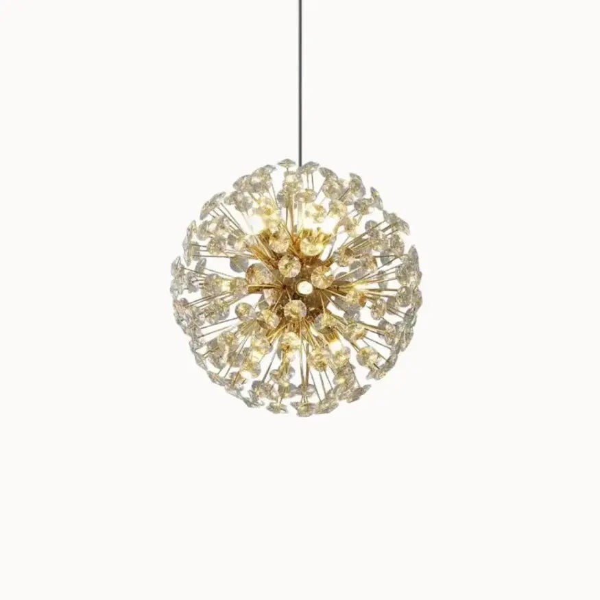 Suspension moderne en cristal & métal doré Ø 35 cm | Signe NORDSIA