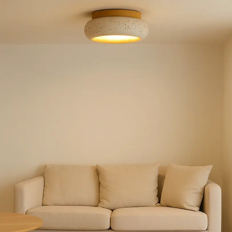 Plafonnier en Travertin & Bois | Norden