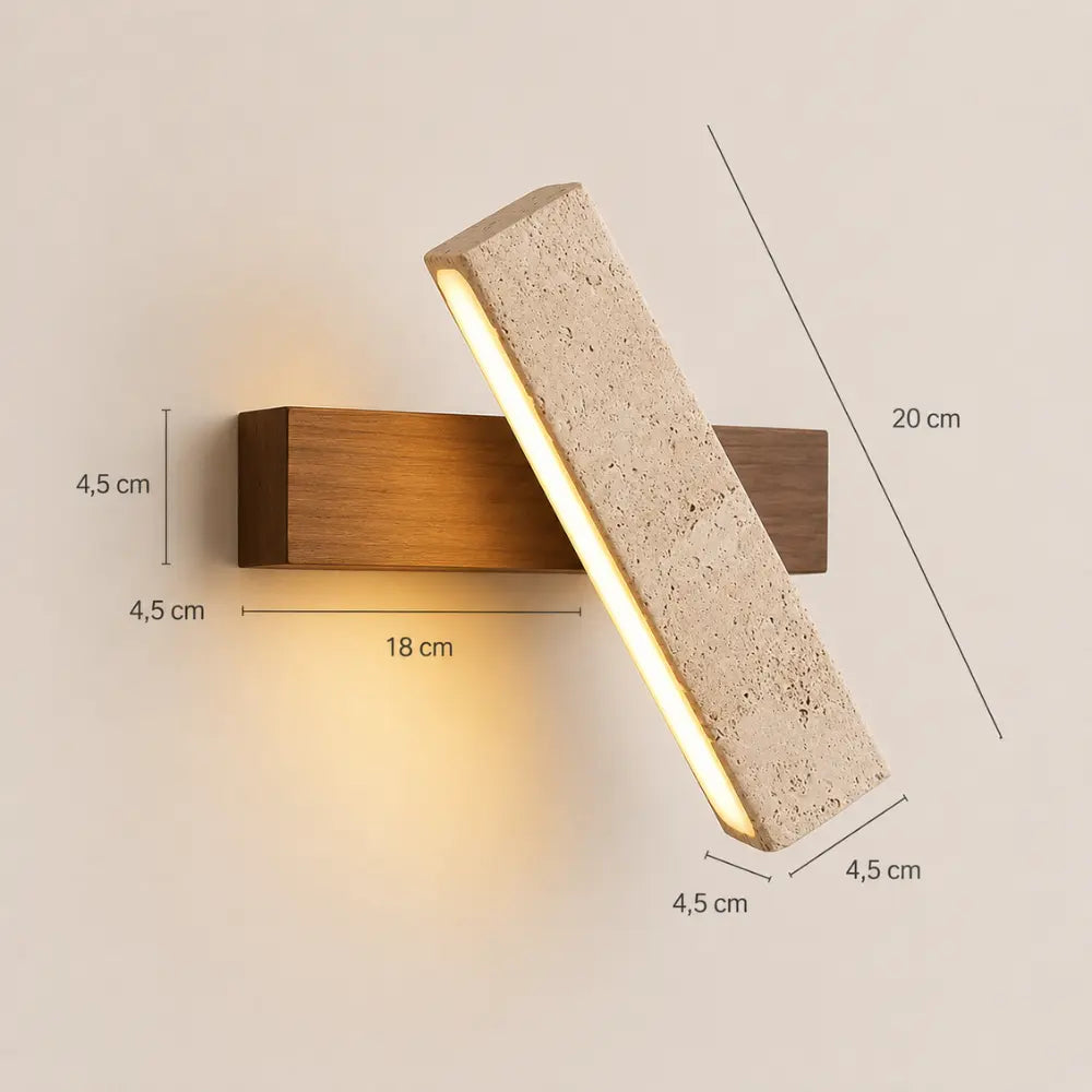 Applique murale Travertin & Bois scandinave | Solveig