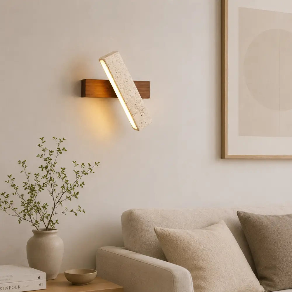 Applique murale Travertin & Bois scandinave | Solveig