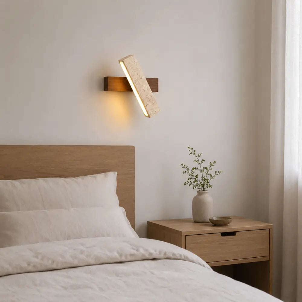 Applique murale Travertin & Bois scandinave | Solveig