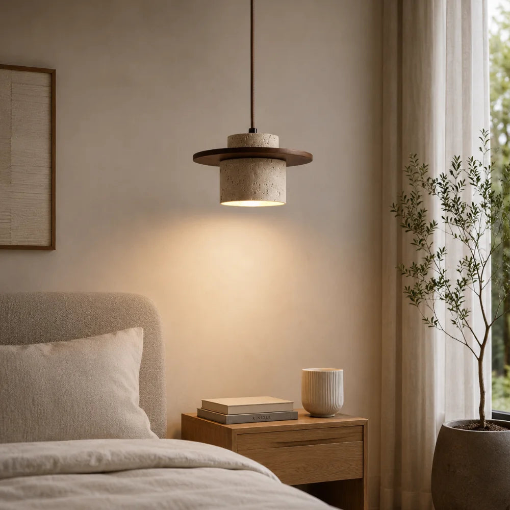 Suspension scandinave en travertin Ø 20 cm | Ålesund