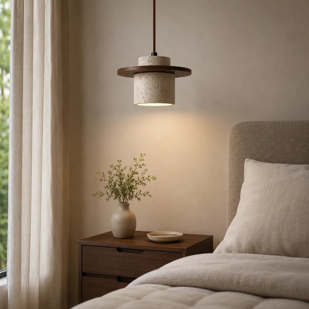 Suspension scandinave en travertin Ø 20 cm | Ålesund