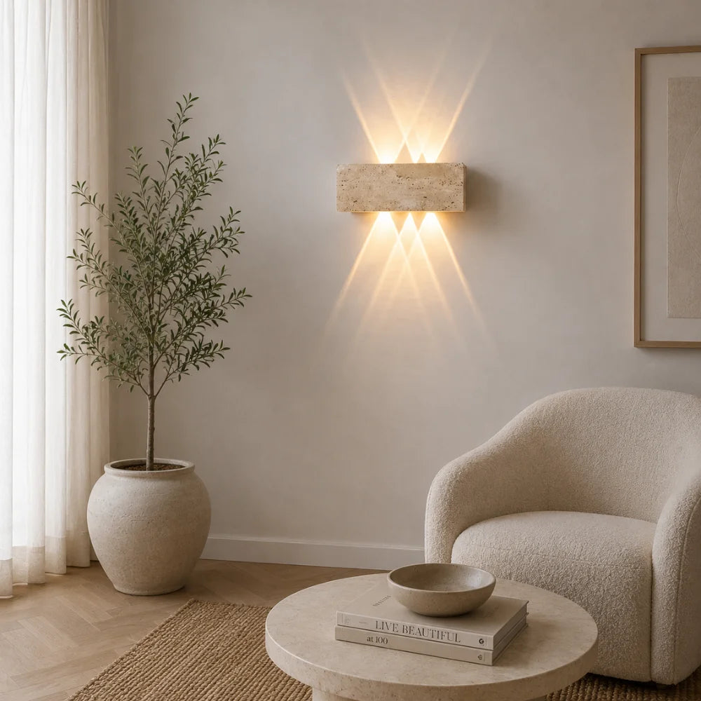 Applique murale Travertin design à LED | Sorell