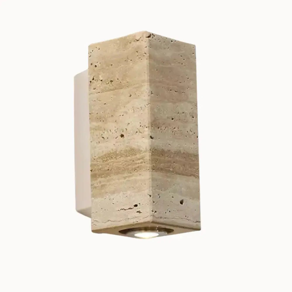 Applique murale moderne en travertin & bois | Elin NORDSIA