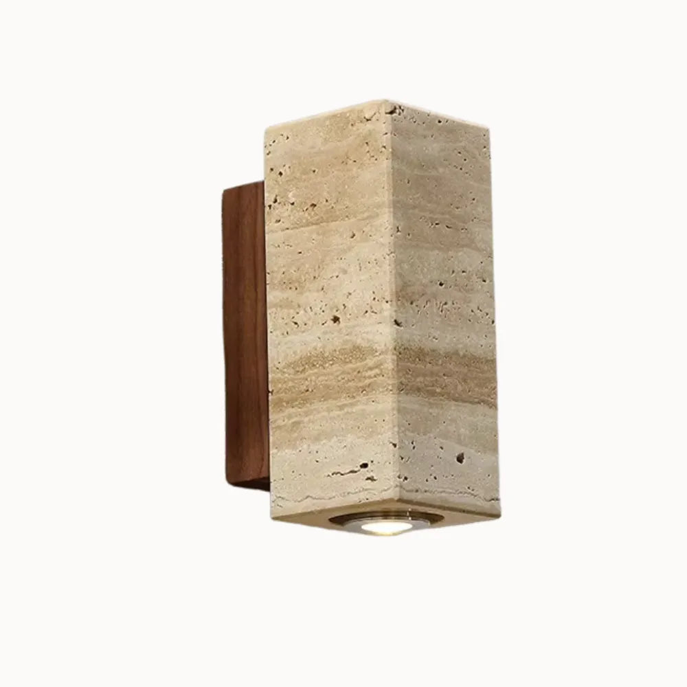 Applique murale en Travertin & Bois | Elin