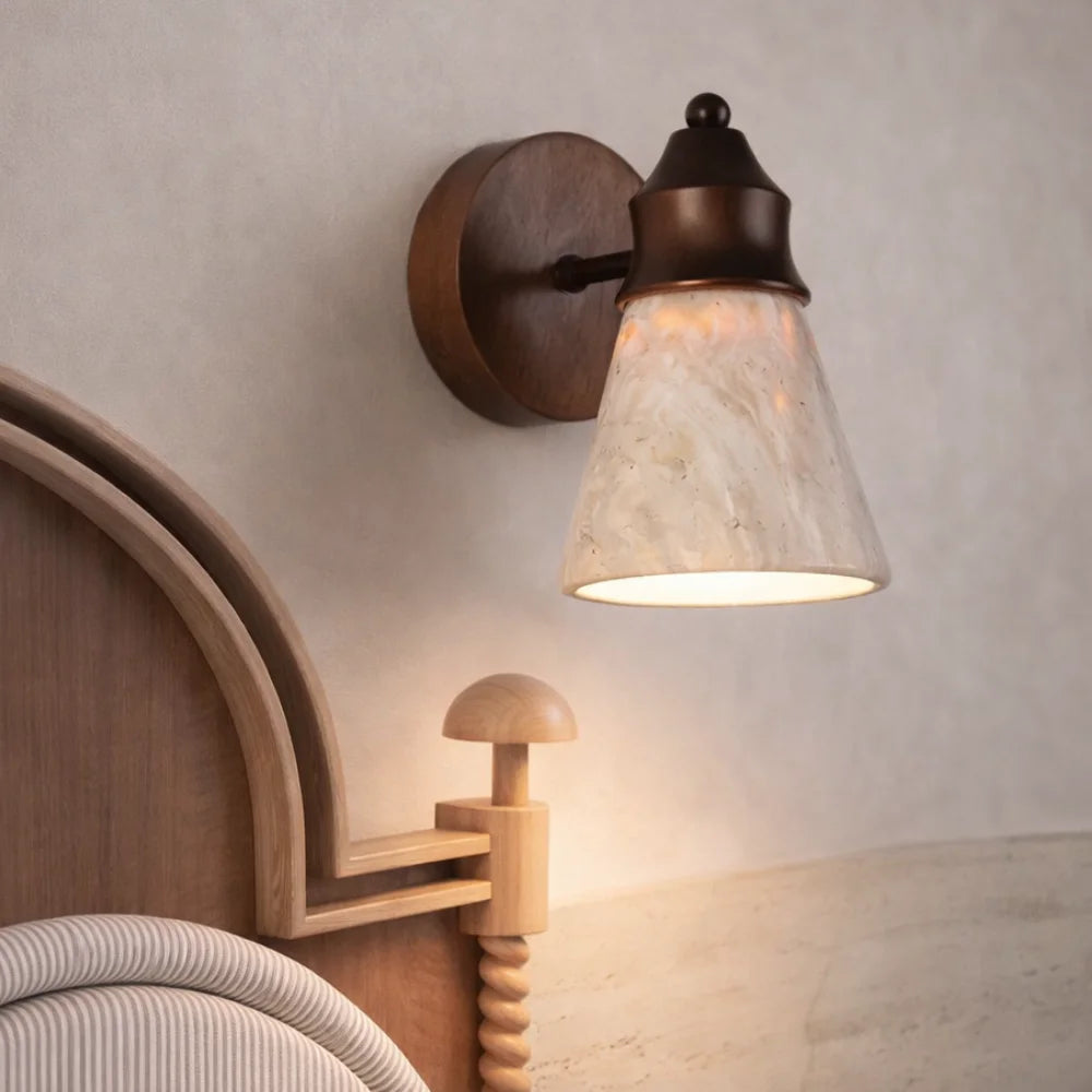 Applique murale travertin & Bois design scandinave | Anja NORDSIA