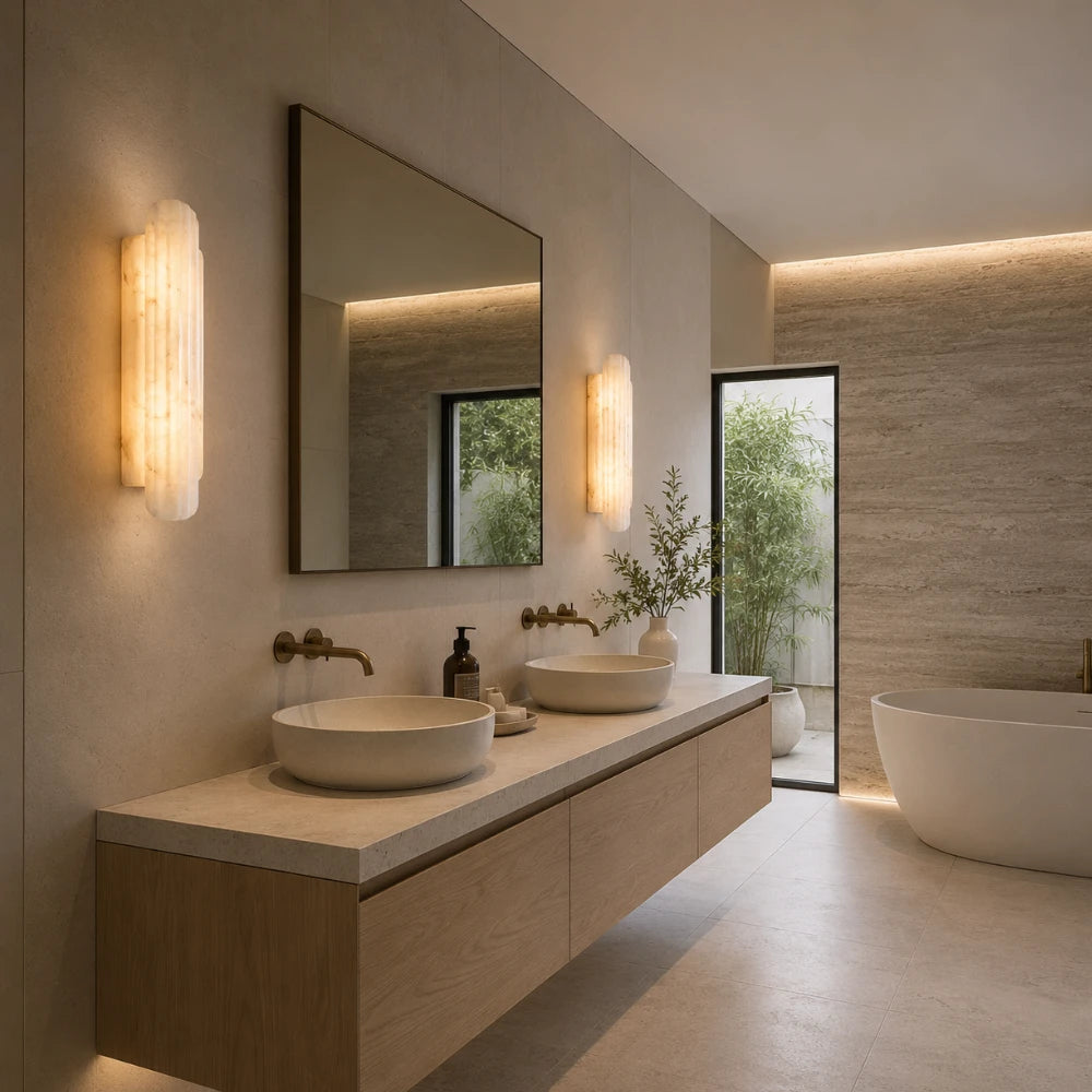 Applique murale en albâtre & LED intégrée | Olyra