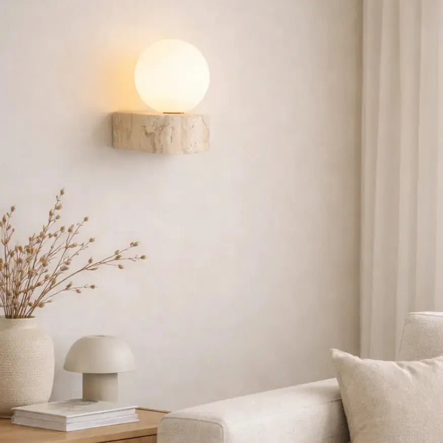 Applique murale en Travertin & Verre | Kael NORDSIA