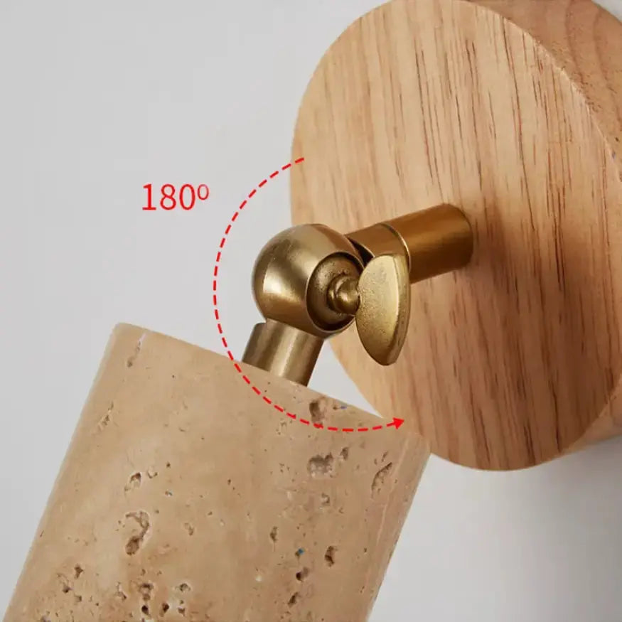 Applique murale en Travertin & Bois | Kiva NORDSIA