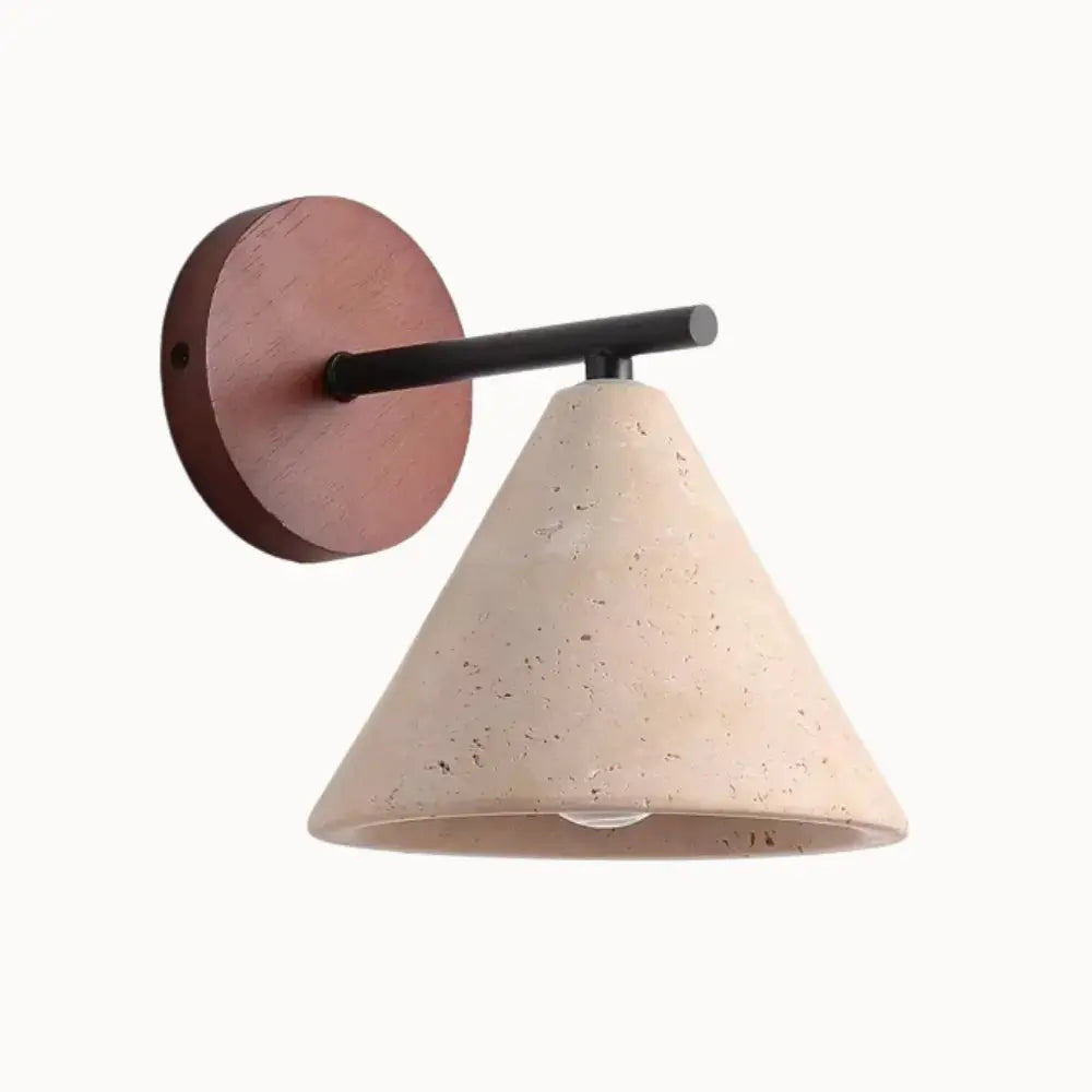 Applique murale design scandinave en travertin & bois | Lyra NORDSIA