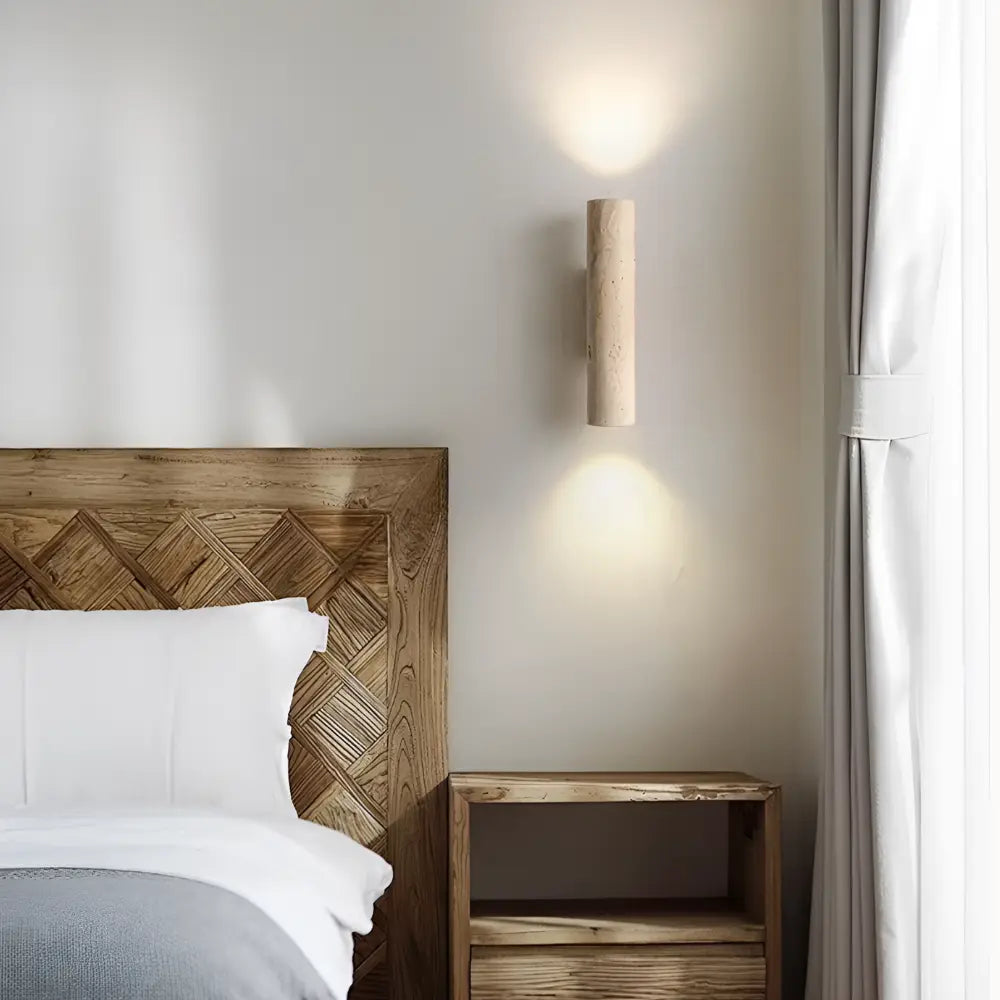 Applique murale en Travertin & Bois | Mysen