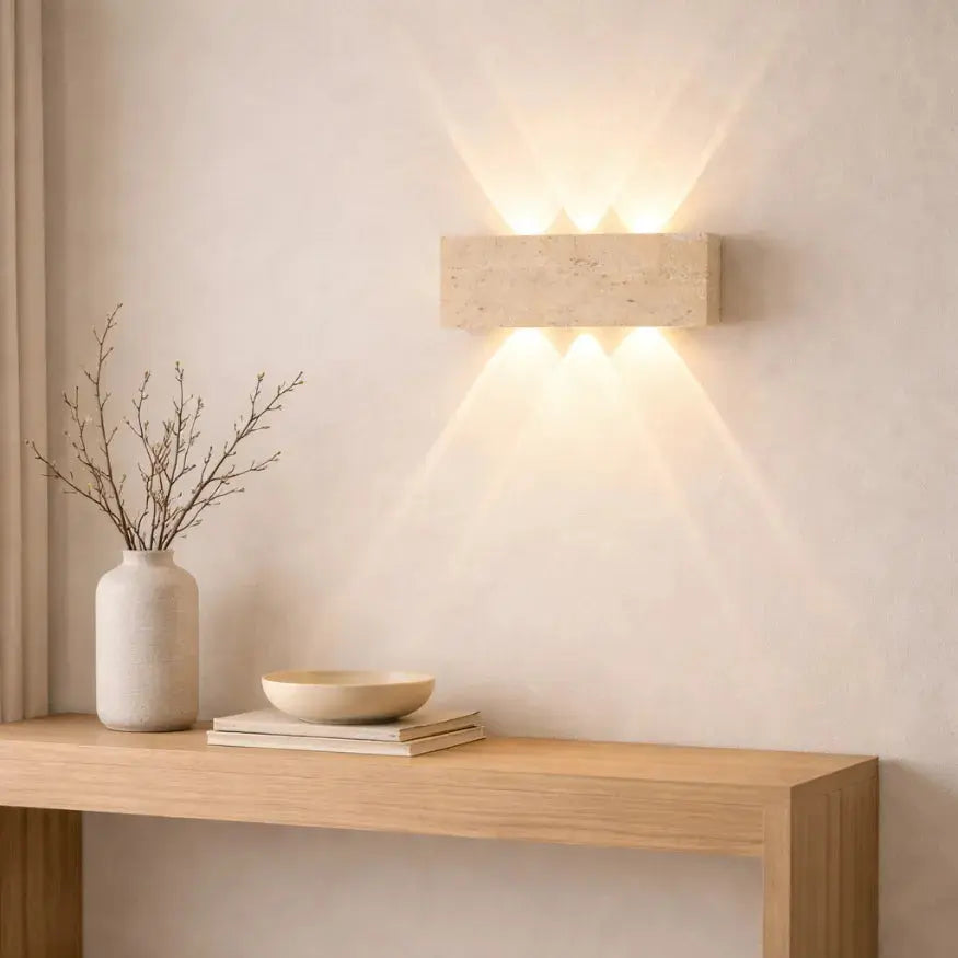 Applique murale LED en Pierre naturelle de Travertin | Sorell NORDSIA