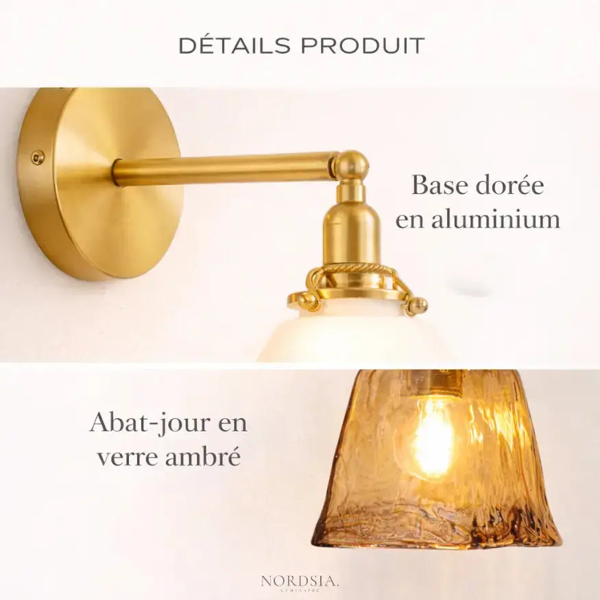 Applique murale design en Verre ambré | Fenra NORDSIA