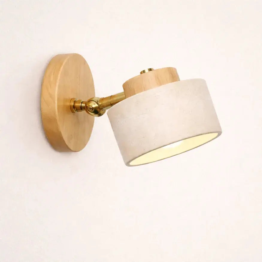 Applique murale orientable en Travertin & Bois | Kiven NORDSIA