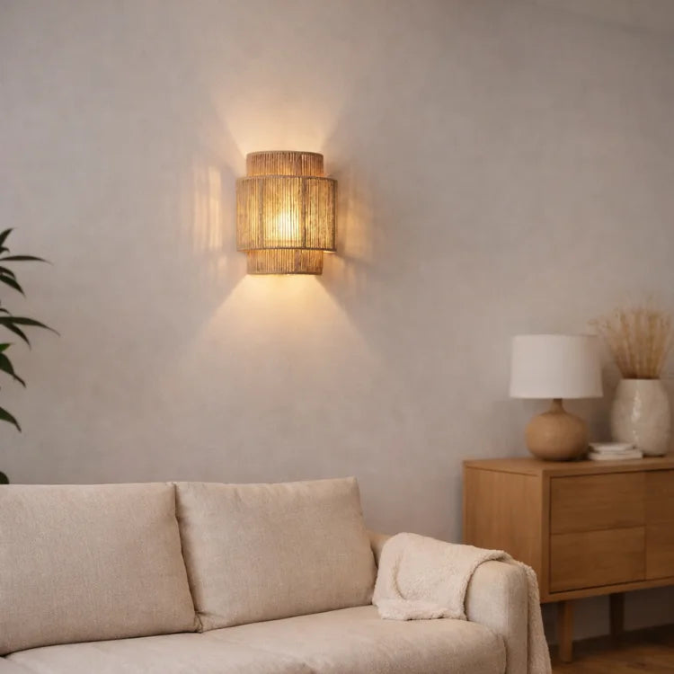 Applique murale en Rotin & Chanvre | Ylva