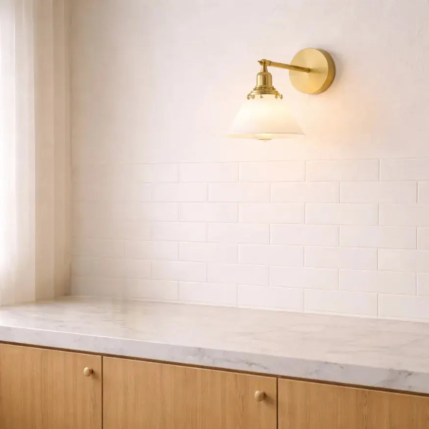 Applique murale vintage en Verre blanc | Rovin NORDSIA