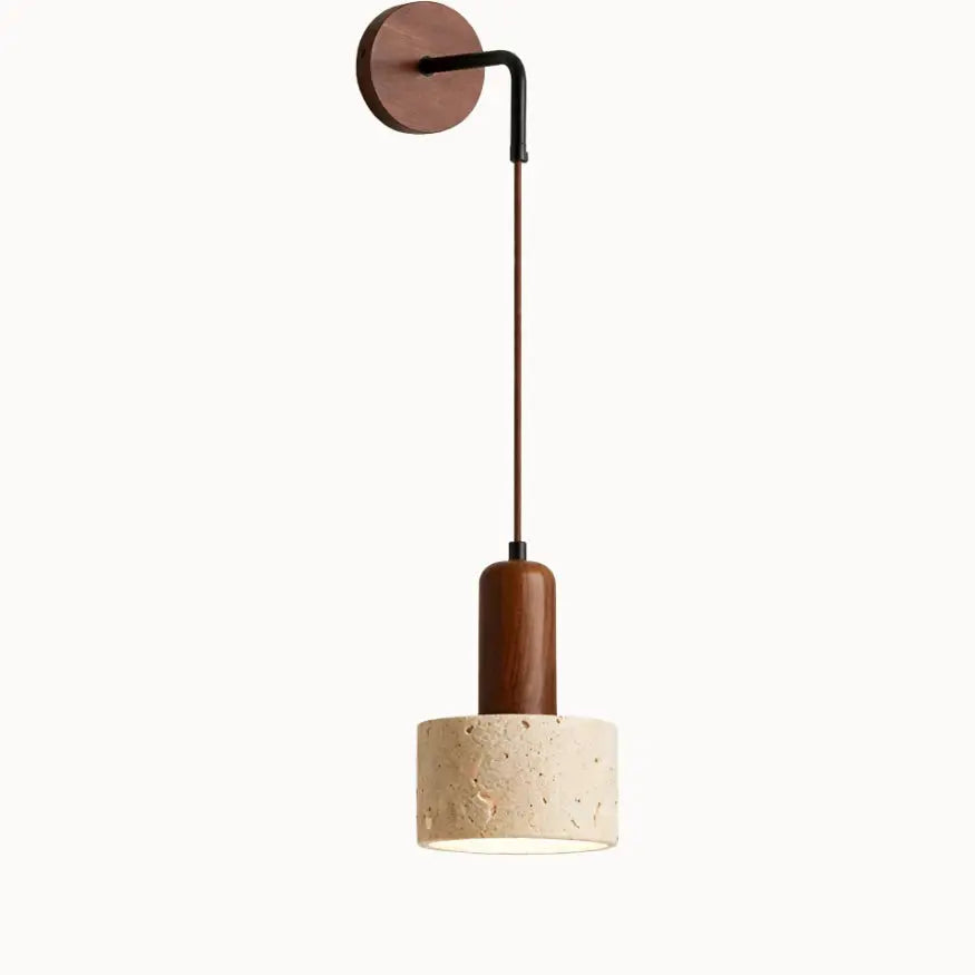 Applique murale en Pierre naturelle de Travertin & Bois | Elvik NORDSIA