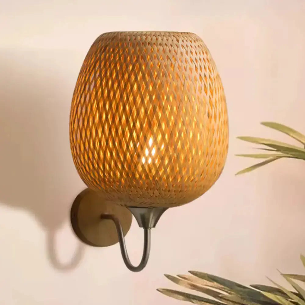 Applique murale bambou naturel Ø 25 cm | Arvin NORDSIA