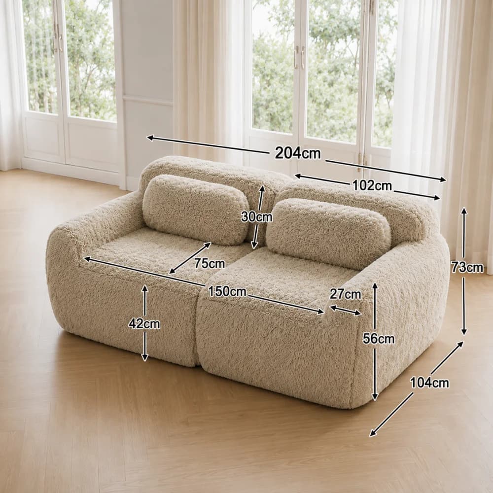 Canapé scandinave lounge en tissu peluche | ORSEN