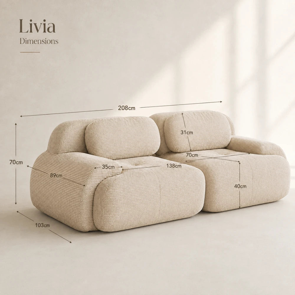 Canapé scandinave en tissu côtelé | Liva