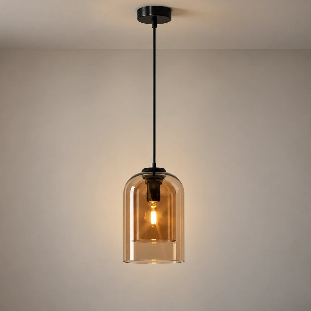 Suspension en verre fumé design | Ilma