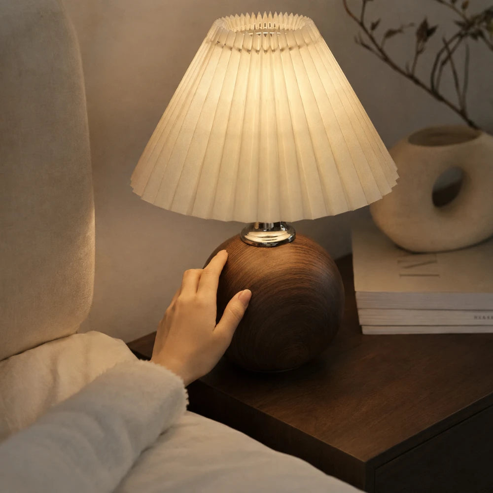 Lampe à poser bois & tissu  | Aeris
