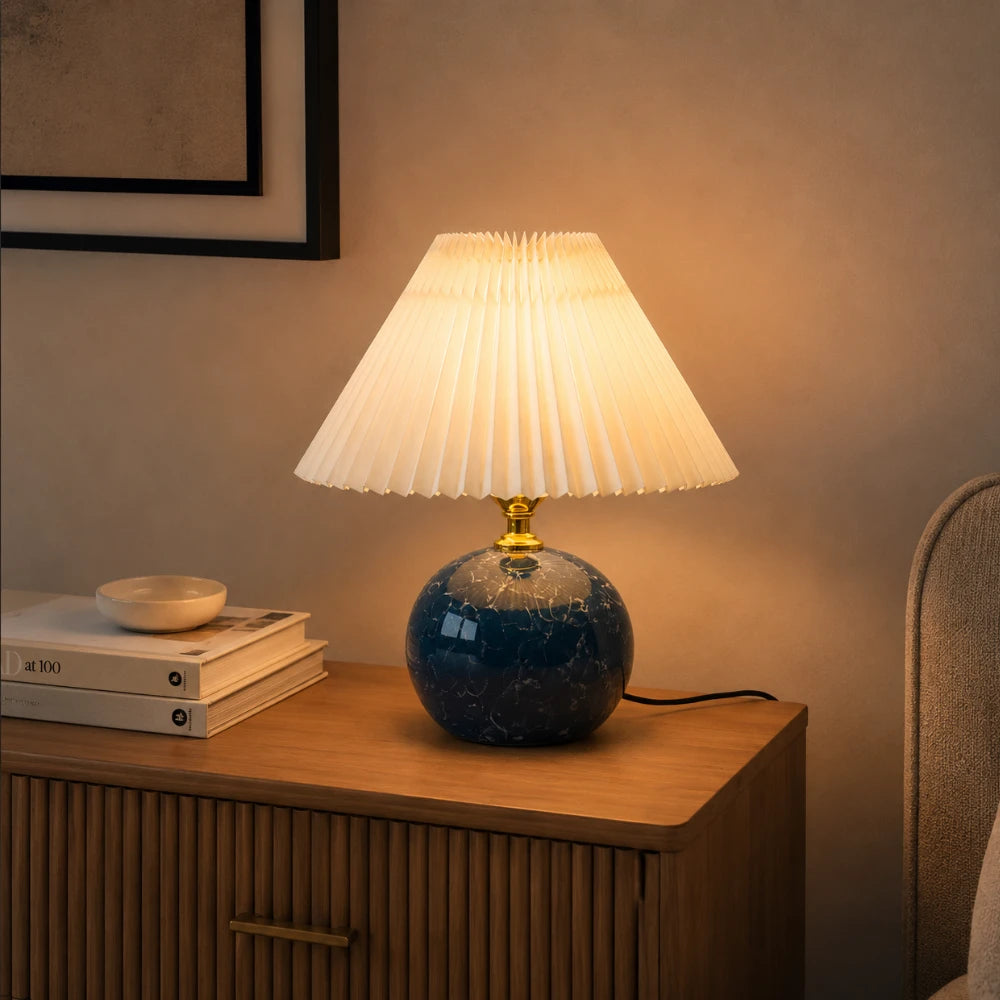 Lampe à poser céramique & tissu | Norvyn
