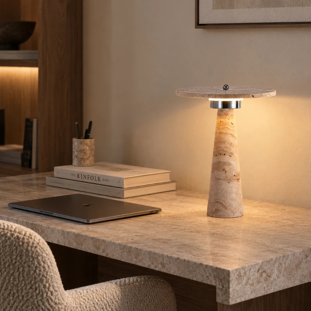 Lampe à poser travertin | Oren