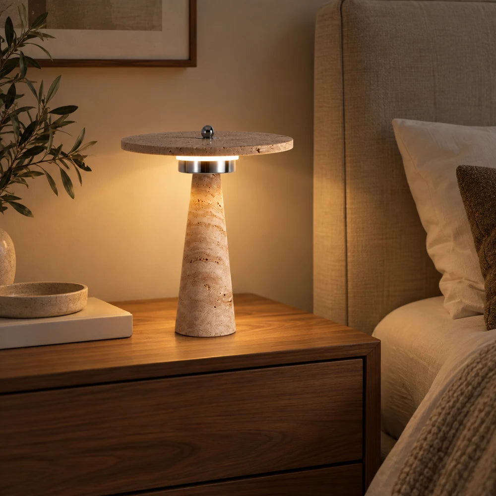 Lampe à poser travertin | Oren