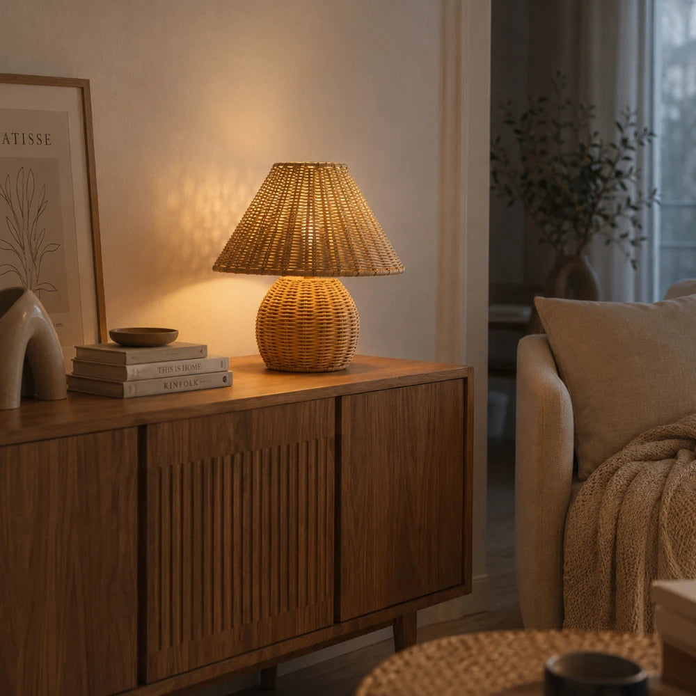 Lampe à poser bambou tressé | Yuna
