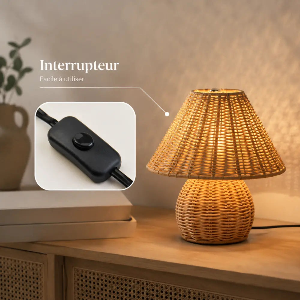 Lampe à poser bambou tressé | Yuna