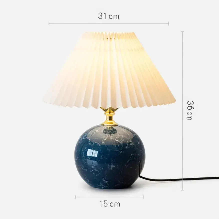 Lampe de chevet en Céramique & Tissu plissé | Norvyn NORDSIA