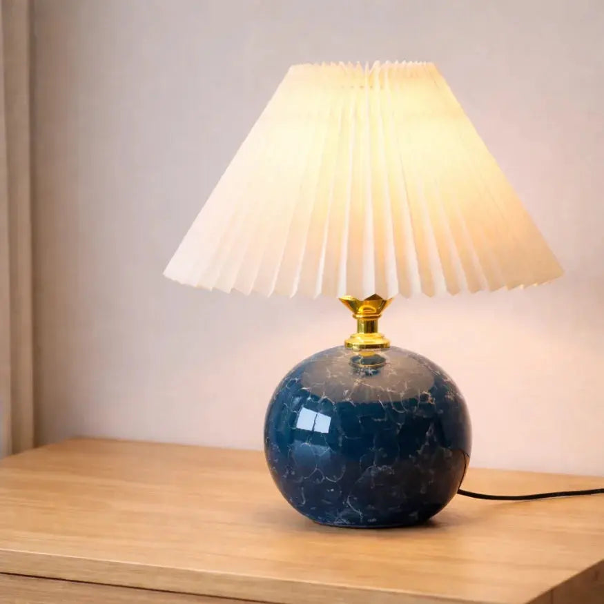 Lampe de chevet en Céramique & Tissu plissé | Norvyn NORDSIA