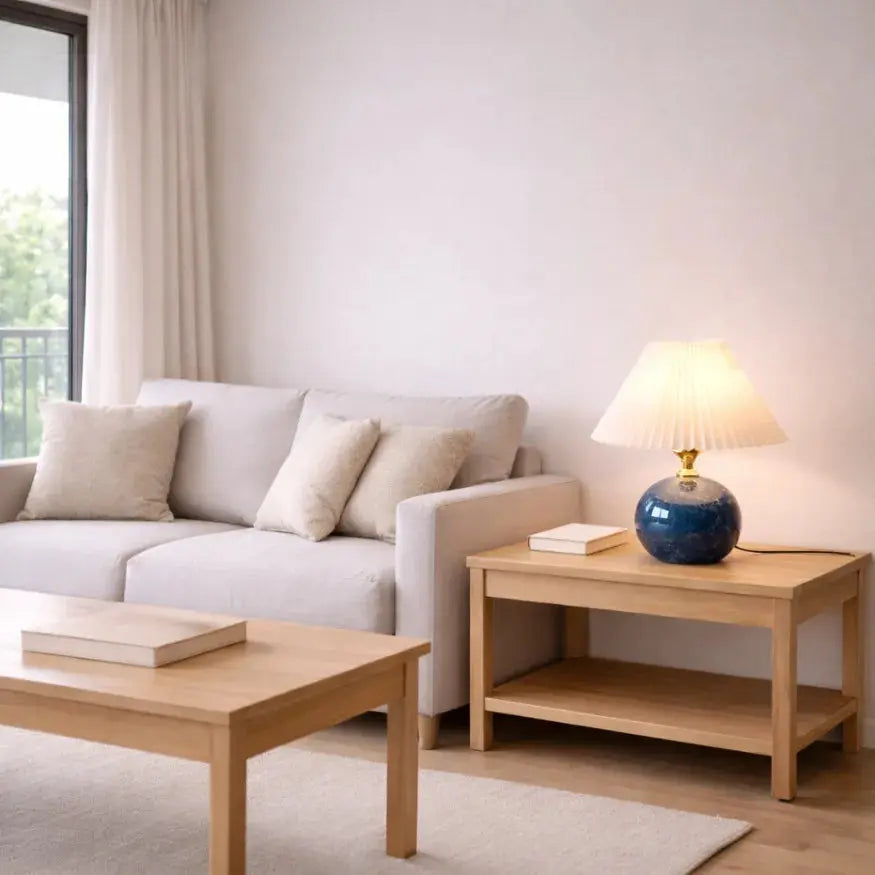 Lampe de chevet en Céramique & Tissu plissé | Norvyn NORDSIA