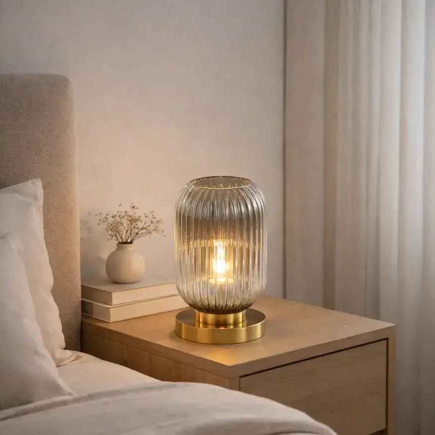 Lampe de chevet en Verre & Laiton | Yrsa NORDSIA