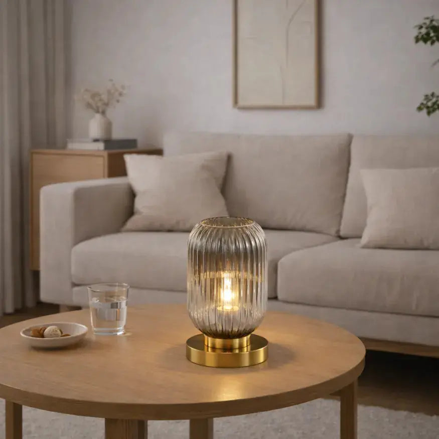 Lampe de chevet en Verre & Laiton | Yrsa NORDSIA