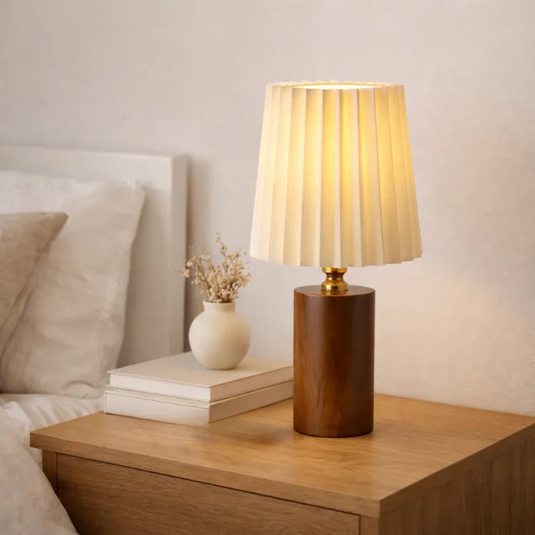 Lampe de chevet en Bois Massif & Tissu | Lior