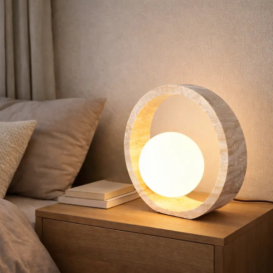 Lampe de chevet en Travertin | Oria