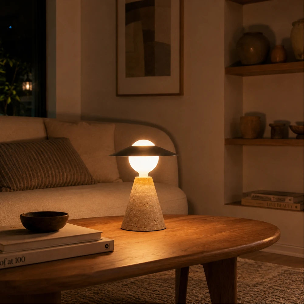 Lampe à poser travertin | Aili
