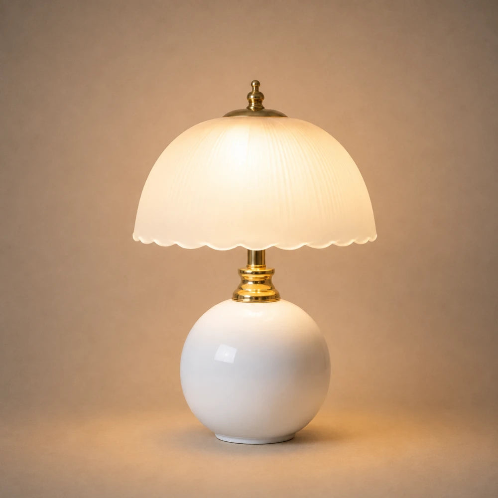Lampe à poser en céramique & verre | Elvane